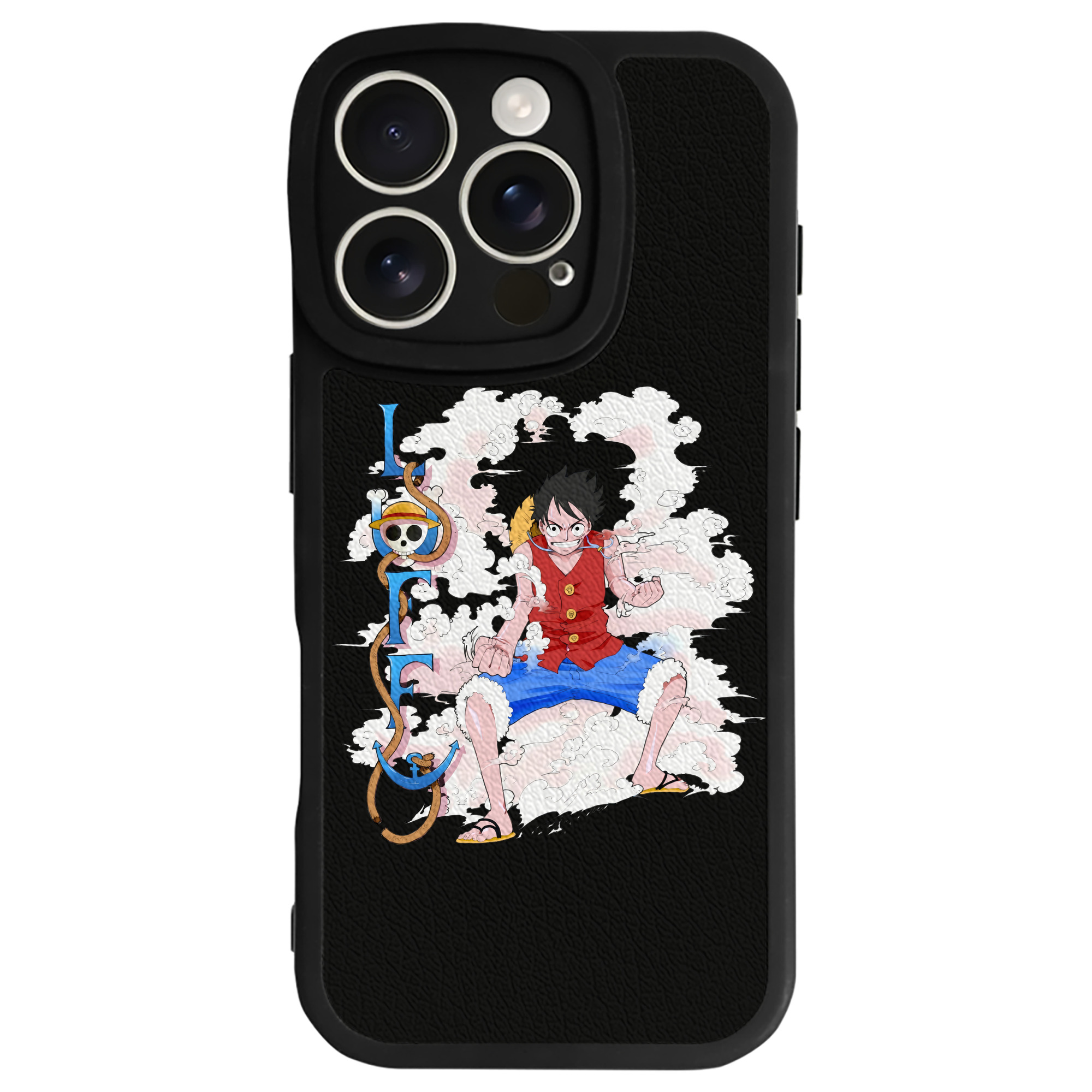 （画像用） ワンピース モンキー・D・ルフィ ONE PIECE Monkey D. Luffy 【iPhone 16シリーズ対応】シリコンスマホケース（レザー調） 材質：シリコン